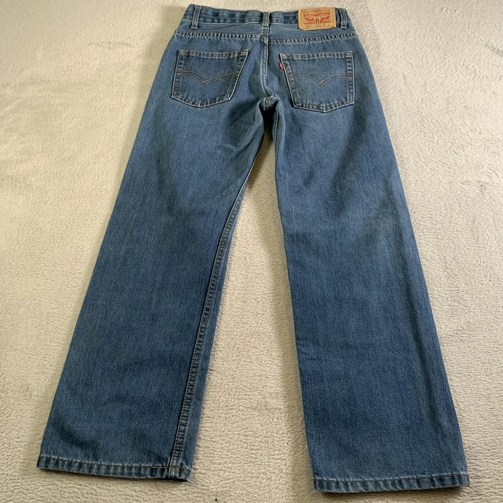 Levis 550 Relaxed Jeans Girls 10 25x25 Blue Medium Wash Mid‎ Rise Straight Denim